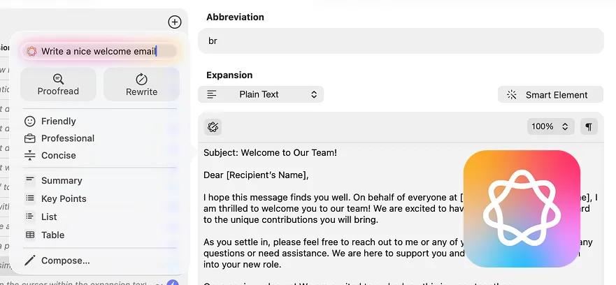 Apple Intelligence integration