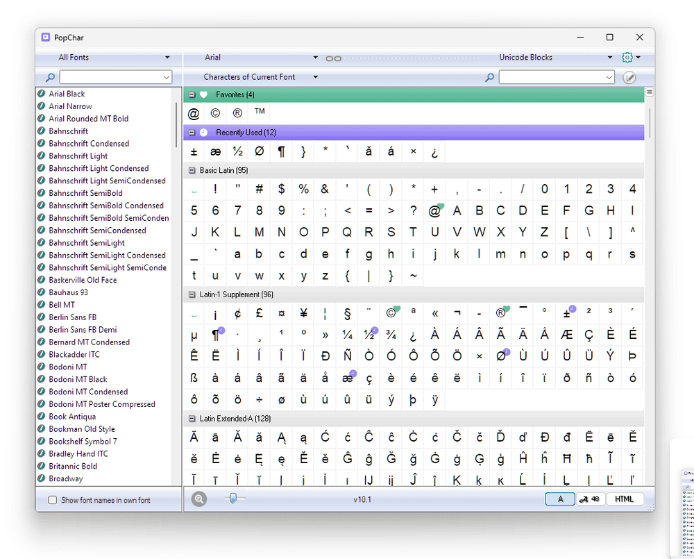 PopChar 10 now for Windows: Setting new standards in character and font management