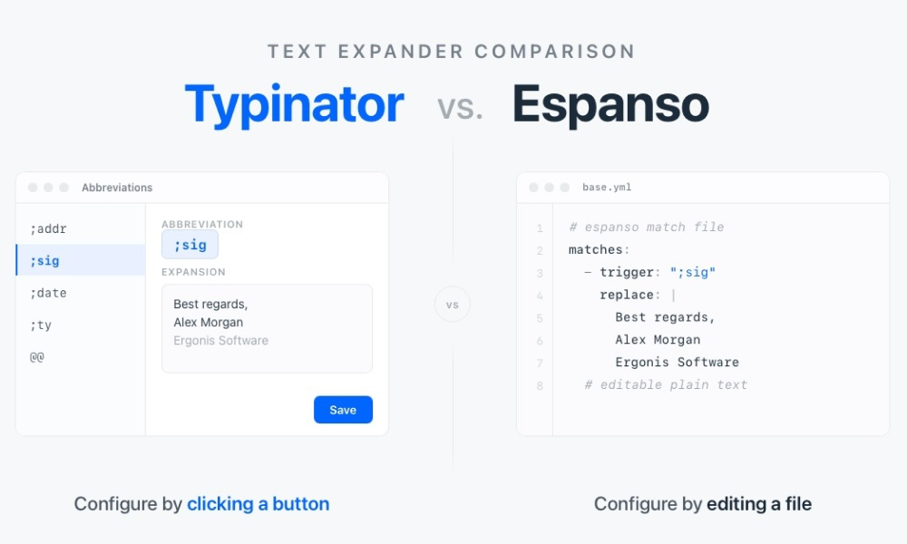 Typinator vs. Espanso (2026): App or Config File? The Choice Decides Everything Else